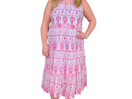 6876 Block Print Cotton Dress Hot on Sale