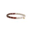 Grace Half and Half Block Stretch Bracelet - Rust For Discount