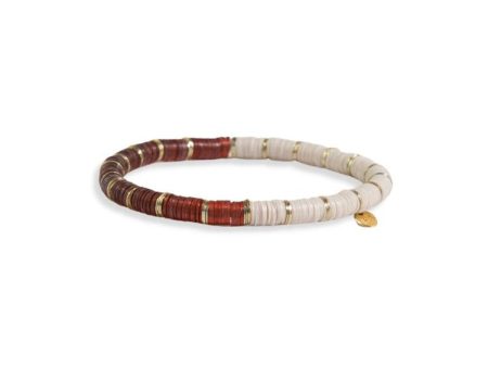 Grace Half and Half Block Stretch Bracelet - Rust For Discount