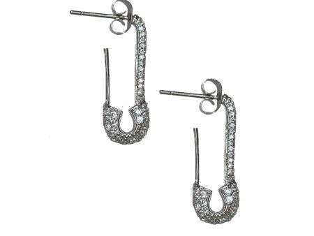 Safety Pin Earrings - Silver Discount