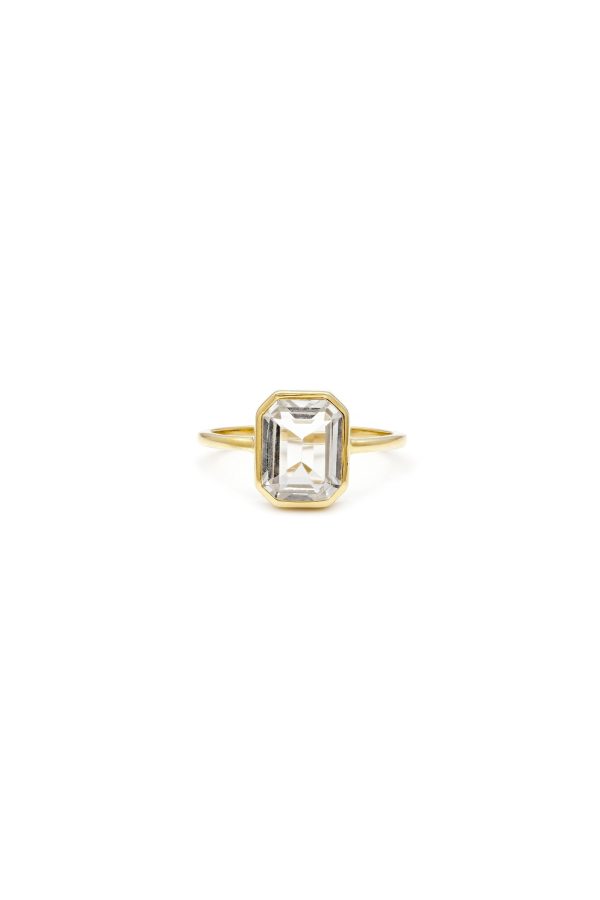 Emerald Cut White Topaz Ring Online