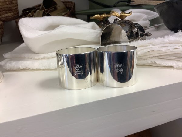 S 4 The Ritz Napkin Rings c. 1960 Silver Plated 1 1 4  Diameter Sale