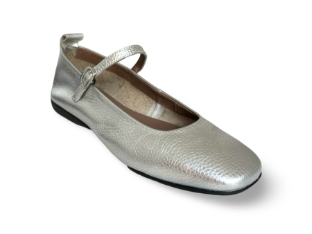 A86101 Silver Maryjane Ballet Flat Fashion