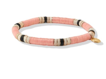 Blush Ivory Stripe Color Block Sequin Stretch Bracelet Online Hot Sale