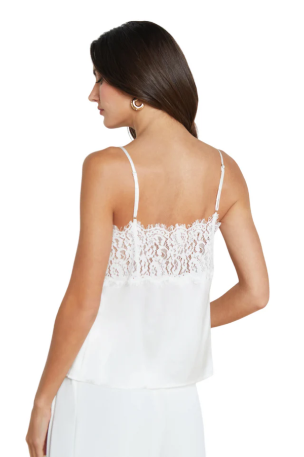 Priya Silk Lace Camisole - White on Sale