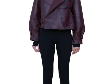 Simi Leather Jacket - Chocolate Online Hot Sale