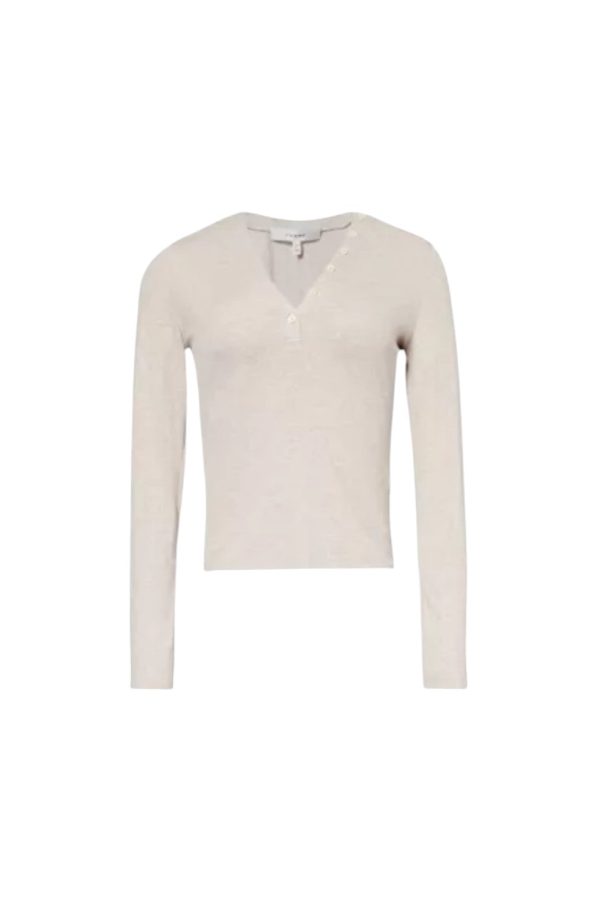 Slinky Long Sleeve Rib Henley - Oatmeal Heather Fashion