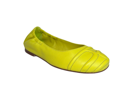 100520 Lime Round Toe Flat Online now