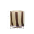 4  x 4  Glass Candle Holder Vase with Stripes Hot on Sale