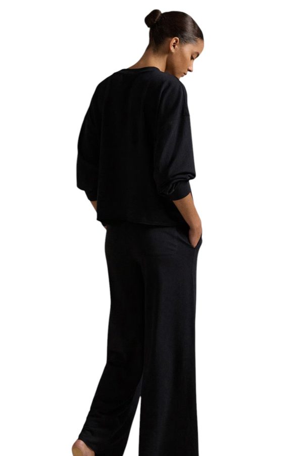 Sweatshirt & Wide Leg Set - Black Online