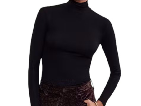 Rib Turtleneck - Black Discount