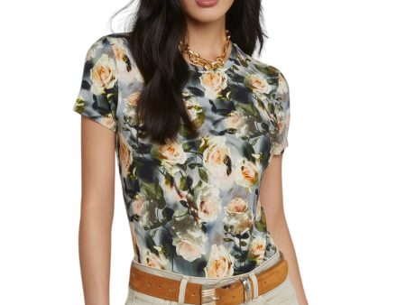 Ressi Fitted Tee - Multi Distressed Floral Sale