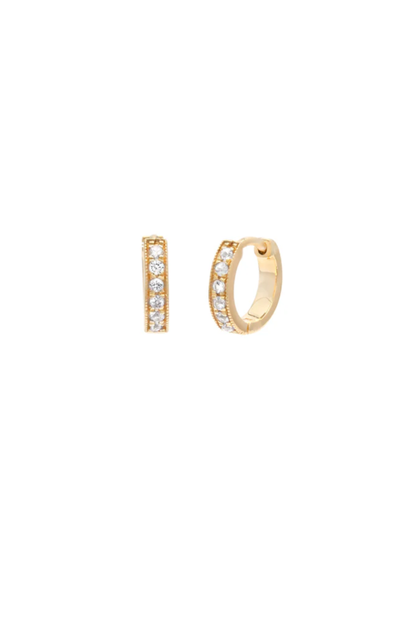 Pave Huggies - 10mm Gold CZ Online now