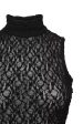 Sleeveless Mesh Mockneck Top - Black Online Hot Sale