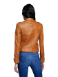 Billie Belted Leather Jacket - Cognac Online Hot Sale