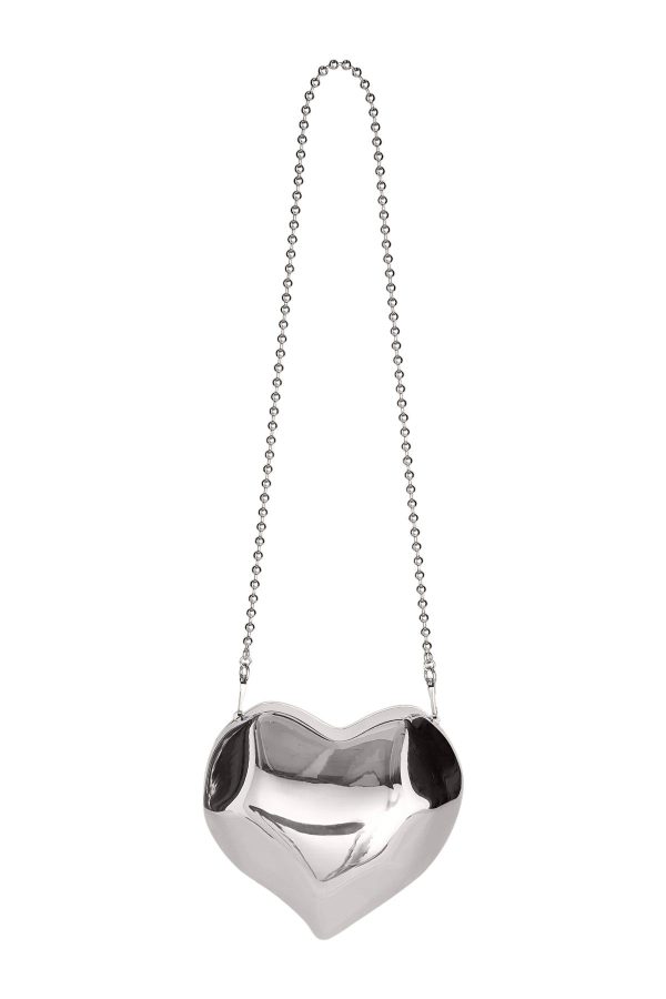 Molded Heart Bag - Silver Cheap