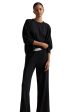 Sweatshirt & Wide Leg Set - Black Online