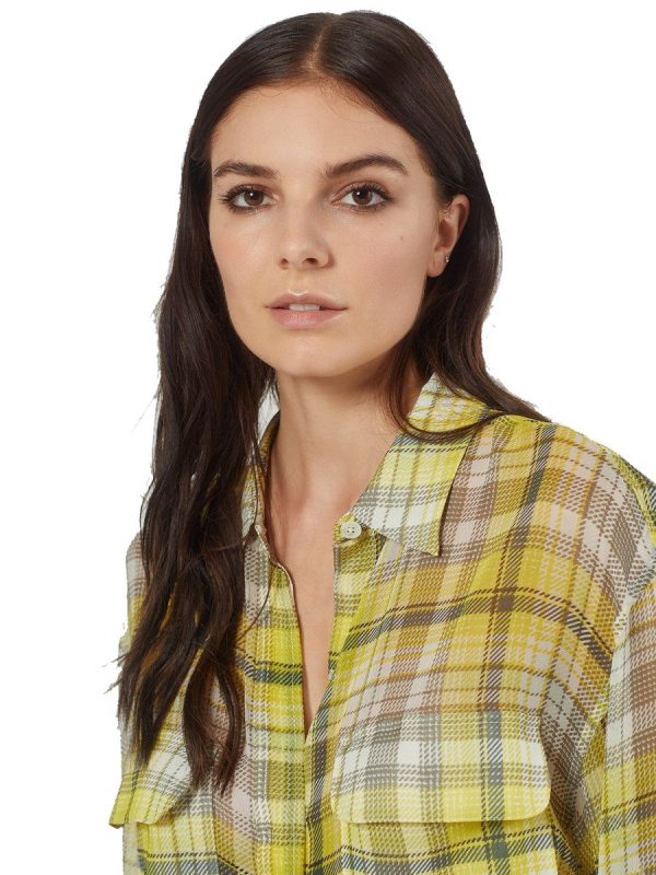 Melanie Silk Shirt - Blazing Yellow Sale