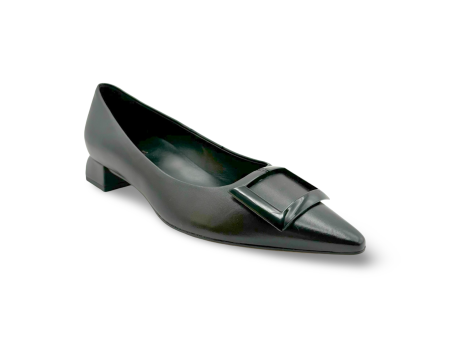 102220 Holly Black Leather Flat Online now