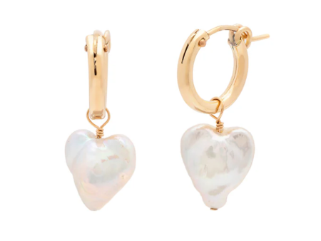 Amelia Heart Hoops - Pearl Supply