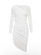 Long Sleeve Mini Diana Dress - White Online Sale