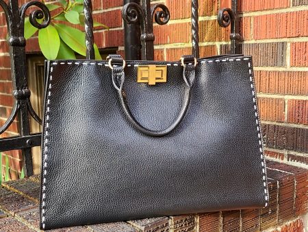 FP47852 Black Leather Bag Hot on Sale