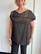 FT4 Asis Dark Grey Linen Top Cheap