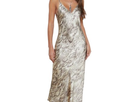 Seridie Silk Slip Dress - Tan Snake For Discount