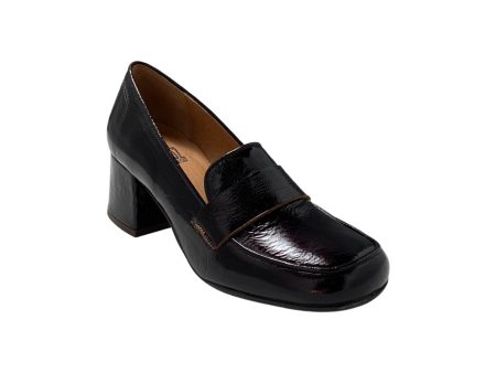 Siana Bordeaux Patent Loafer Heel Online Sale