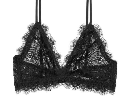 Lace Bra With Trim - Black Online