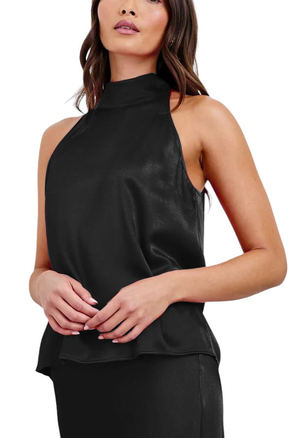 Leah Top - Black Crinkle Supply