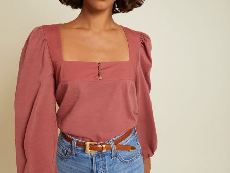 PASCALE SQUARE NECK TOP-DESERT ROSE Online Sale