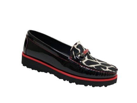 8810 Black and Red Animal Print Loafer For Discount