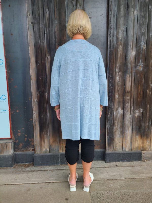 5686 Blue Knit Cardigan Supply