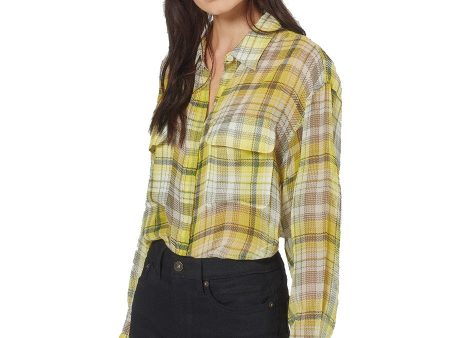 Melanie Silk Shirt - Blazing Yellow Sale