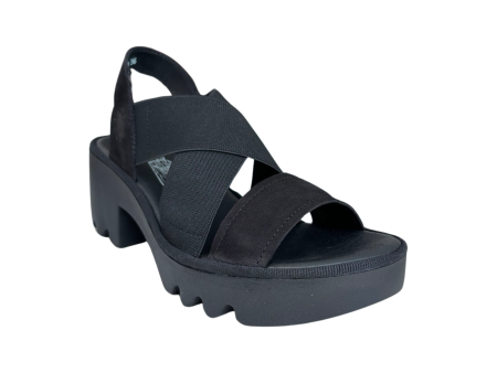 TAJI502 Black Crossover Sandal Hot on Sale