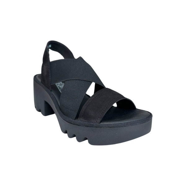 TAJI502 Black Crossover Sandal Hot on Sale