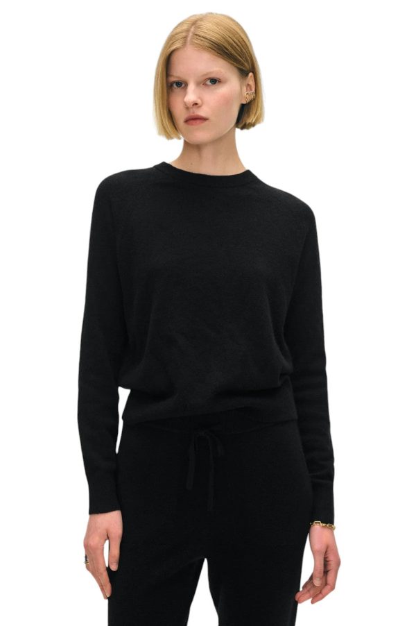 Cashmere Easy Sweatshirt - Black Cheap