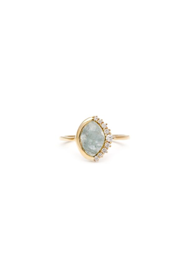 Anni Pave Crescent Ring Discount