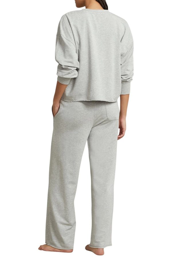 Sweatshirt & Wide Leg Set - Heather Grey Cheap