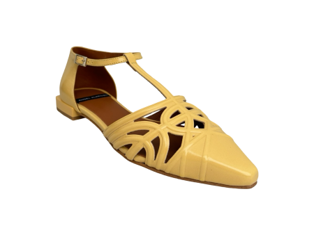 24001 Yellow T-Strap Flat Sale