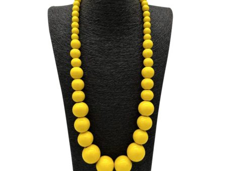 Wood Bead Yellow Necklace on Sale