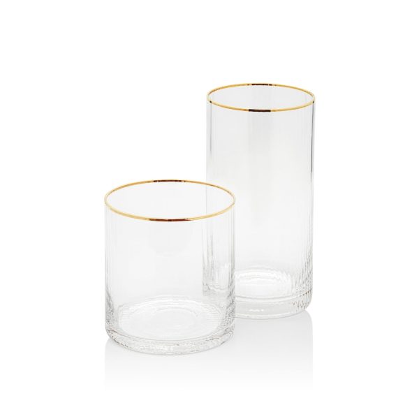 Optic Rocks Glass with Gold Rim Supply