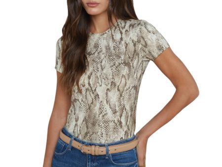 Ressi Fitted Tee - Multi Tan Snake For Discount