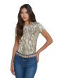 Ressi Fitted Tee - Multi Tan Snake For Discount