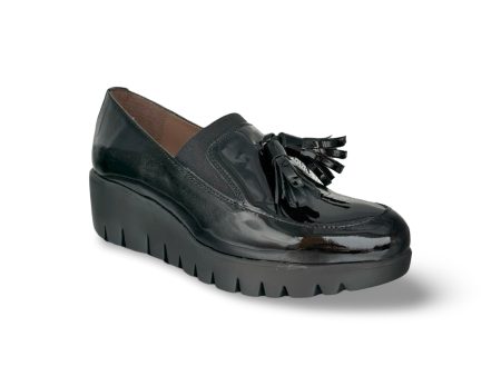 C3342 Black Patent Loafer Wedge Online Hot Sale