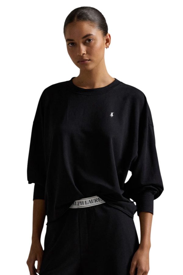 Sweatshirt & Wide Leg Set - Black Online