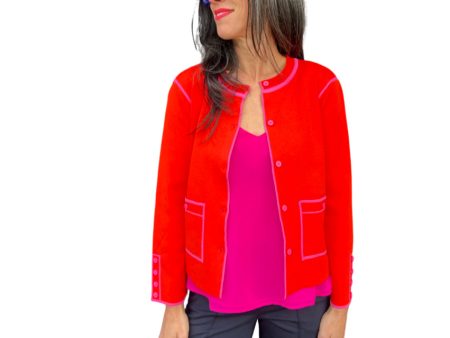 Miller Cardigan Coral Red Sale