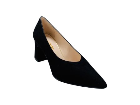 Masana Black Suede Block Heel Pump Sale