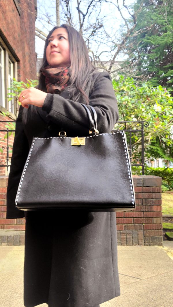 FP47852 Black Leather Bag Hot on Sale